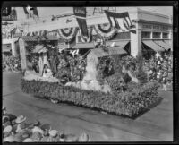 "La Paloma" float in the Tournament of Roses Parade, Pasadena, 1927