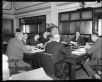 Los Angeles County Supervisors' office space in use as courtroom by Judge William S. Baird, Los Angeles, 1932