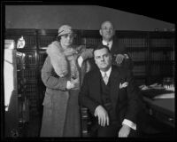 Arizona state senator Nellie T. Bush, husband Joe Bush, and another man, near Parker, Arizona, 1934