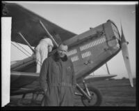 Dr. Carl-Gustaf Rossby arriving at Western Air Express, Los Angeles, 1928