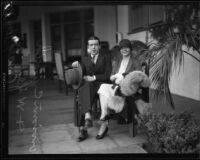 Actress Mary Hay and husband Vivian C. Bath, Beverly Hills Hotel, Beverly Hills, 1927