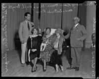 Pietro Gentile, Mary Carr Moore, Josephine Forsyth, Gertrude Ross and Edward Delavante at the Women's Club of Hollywood, Los Angeles, 1930