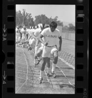 Los Angeles Rams quarterback Roman Gabriel at first workout after end of 1970 strike