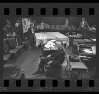 Jack Kurschke seated in the courtroom during his trial, Los Angeles, 1967