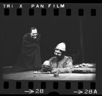 Avery Schreiber and Stacy Keach in production of "Hamlet" at the Mark Taper Forum in Los Angeles, Calif., 1974