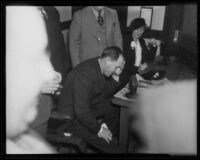 Buron Fitts at his perjury trial, Los Angeles, 1936