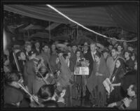 Olvera Street memorial service for Harry Carr, Los Angeles, 1936