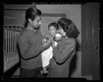 Victoria Martinez with her 17- month son and Albert Garcia in Los Angeles, Calif., 1945