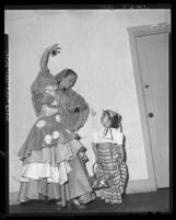 Dancer Isabellita Aroza and Lupe Franceschi at pageant depicting Los Angeles' first American Independence Day, 1948