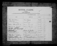 Hotel register used as evidence during the Aimee Semple McPherson abduction trial, 1926