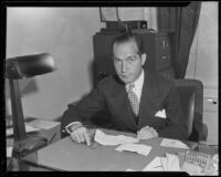 Judge Lester W. Roth in his office, Los Angeles, 1934 — Calisphere