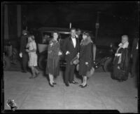 Mrs. and Mr. J. Edward Haley and Miss Margaret Browning Clark Haley attend an Opera, Los Angeles, 1926