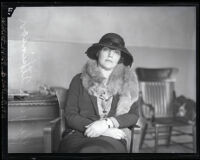 Virginia Atkinson, who filed a damage suit, Los Angeles, 1924