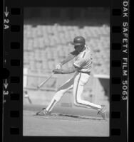 Darryl Strawberry at bat during Crenshaw High School game in Los Angeles, Calif., 1980