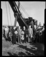 Supervisors Henry W. Wright and Hugh A. Thatcher pose with Chrysler officials, Los Angeles, 1932