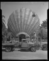 Shell Oil Company Building under construction at the California Pacific International Exposition, San Diego, circa 1935