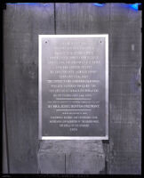 Bronze plaque inscribed with the Treaty of Cahuenga legend written by Jessie Benton Frémont, Studio City (Los Angeles), 1924