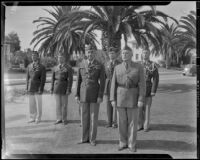 General Edward A. Stockton reviews marching units, San Pedro (Los Angeles), 1941