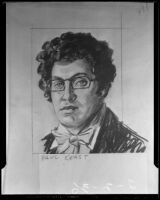 A drawing of Paul Keast as Franz Schubert, Inglewood, 1936