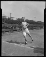 Charley Paddock on the track, Los Angeles, 1920s