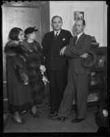 Esther Wilson, Mrs. W. S. Goodrich, William R. McIntyre, and F. G. Harris all witnesses in Hazel Glab murder case, Los Angeles, 1936