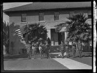 Officers take part in a ceremony at Fort MacArthur in San Pedro