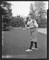 George W. Dickinson golfing at the Los Angeles Country Club, Los Angeles, 1935