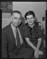 Byron Brainard, City Council member, with his daughter, Thelma Brainard, Los Angeles, 1935