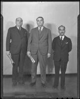 Col. Carlos Reyes Aviles, Gen. Gildardo Magana, and Atty. N. Molina Enriquez, Los Angeles, 1936