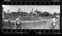 Burned out houses at Aeromexico Flight 498 crash site in Cerritos, Calif., 1986