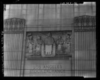 Know Your City No.41 Relief on façade of the Los Angeles Stock Exchange at 618 S Spring Street