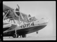 Mechanics on the 10-P-4, a P2Y-1 Navy seaplane, San Francisco, 1934