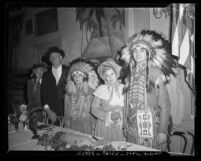 Group of people at Federation of State Societies luncheon at Clifton's in Los Angeles, Calif., circa 1945