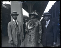 Tom Mah with two other men, Chinatown (Los Angeles), 1920-1930