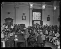 Gordon Stewart Northcott in courtroom during his murder trial, Riverside, 1929