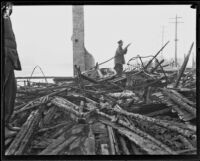 Charred remains of the Hope Development School for mentally disabled girls in Playa del Rey, Los Angeles, 1924