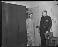 James W. McKelvey, suspect in an assault with a deadly weapon, Los Angeles, 1935