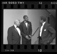 John W. Mack, Earvin "Magic" Johnson, and Sidney Poitier, Century Plaza, Century City, 1989