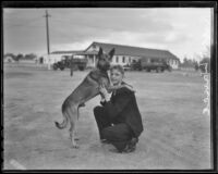 Itinerant Robert Lance with his dog King, Los Angeles, 1935-1936