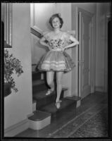 Betty Stephens in her costume for the Annual Bachelors' Ball, Los Angeles, 1936