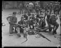 United States Army infantry officers cleaning their rifles, 1935