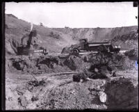 Construction of the Puddingstone Dam, San Dimas, 1927