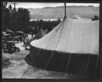 Large tent for the relief effort following the failure of the Saint Francis Dam and resulting flood, Santa Clara River Valley (Calif.), 1928