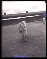 Hack Ennis making practice throws at Washington Park, Los Angeles, circa 1925