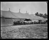 Children riding a miniature train at the Southern California Fair, Riverside, 1929