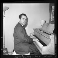 Richard Nixon playing piano in Beverly Hills, Calif., 1962