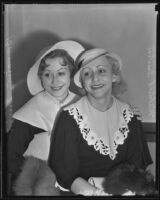 Dancers Mildred and Bavonne Irwin at lawsuit, Los Angeles, 1935