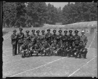 Mexican pistol teams as guests of Los Angeles Police at the Elysian Park target range, Los Angeles, 1935