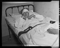 Marie Gray, stage dancer, recovers from fall from a hotel window, 1935