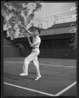 Francis X. Shields playing tennis, 1932